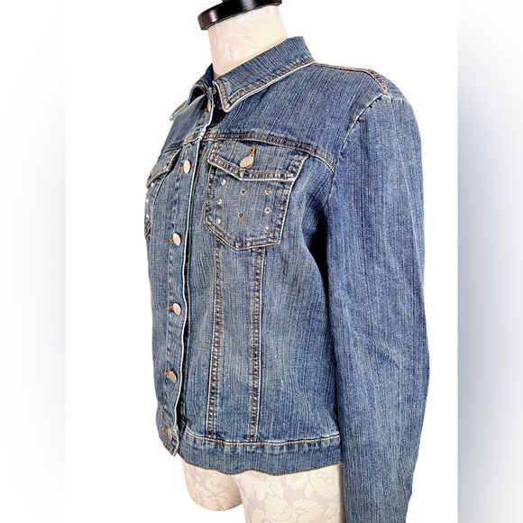 Cache Studded Denim Jacket Women's 12 - Picture 8 of 14